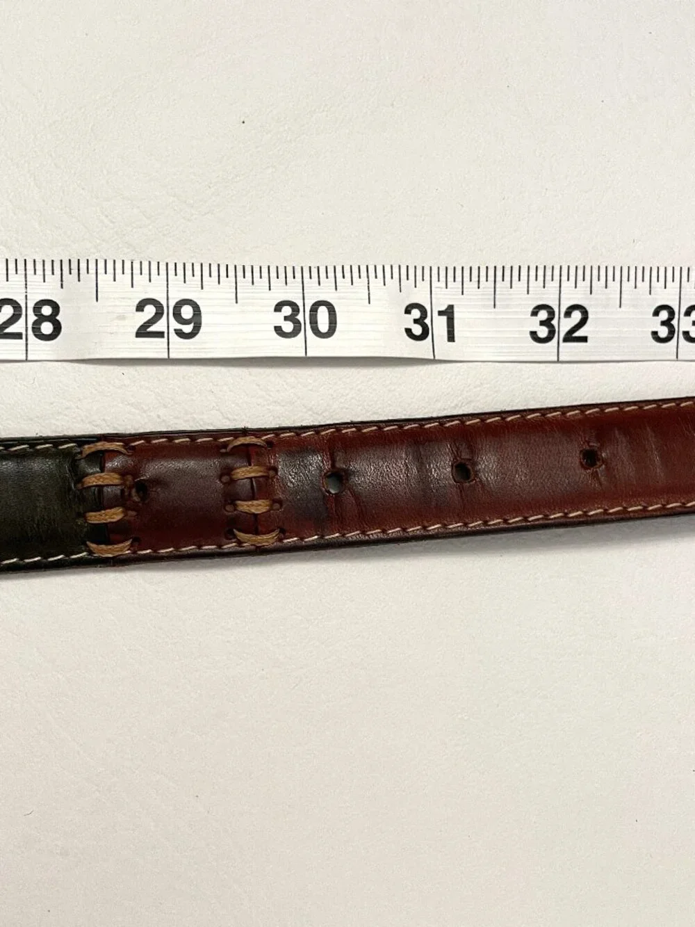 Vintage Fossil Leather Belt Women's Large Brown Patchwork  BT1411 Colorblock Y2K